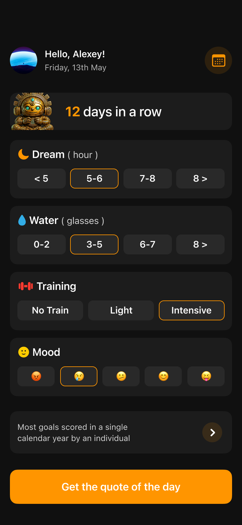 Inka Bot daily check-in screen